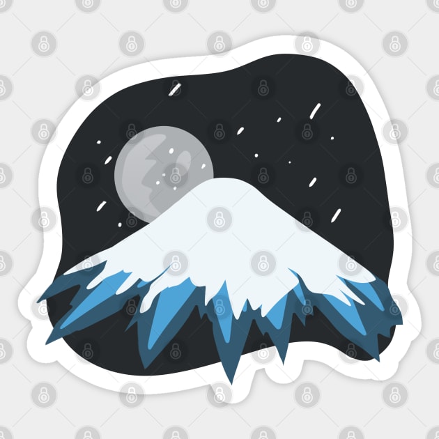 Mount Fuji at cold night Sticker by WritingLuv